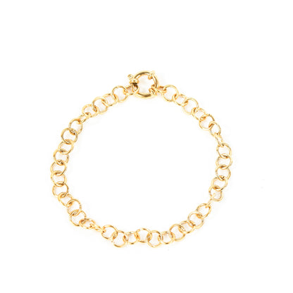 Pulsera de acero inoxidable de cadenas con cierre, disponible en dorado y plateado. Se puede ajustar a la medida de la muñeca. Resistente al agua.